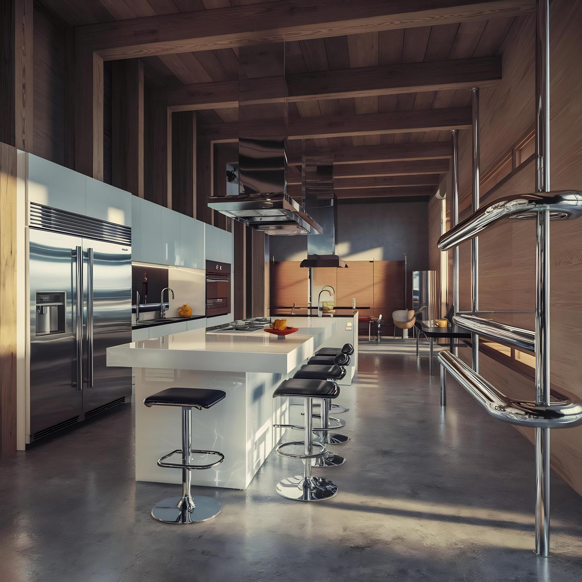 Interno del laboratorio di cucina con bancone